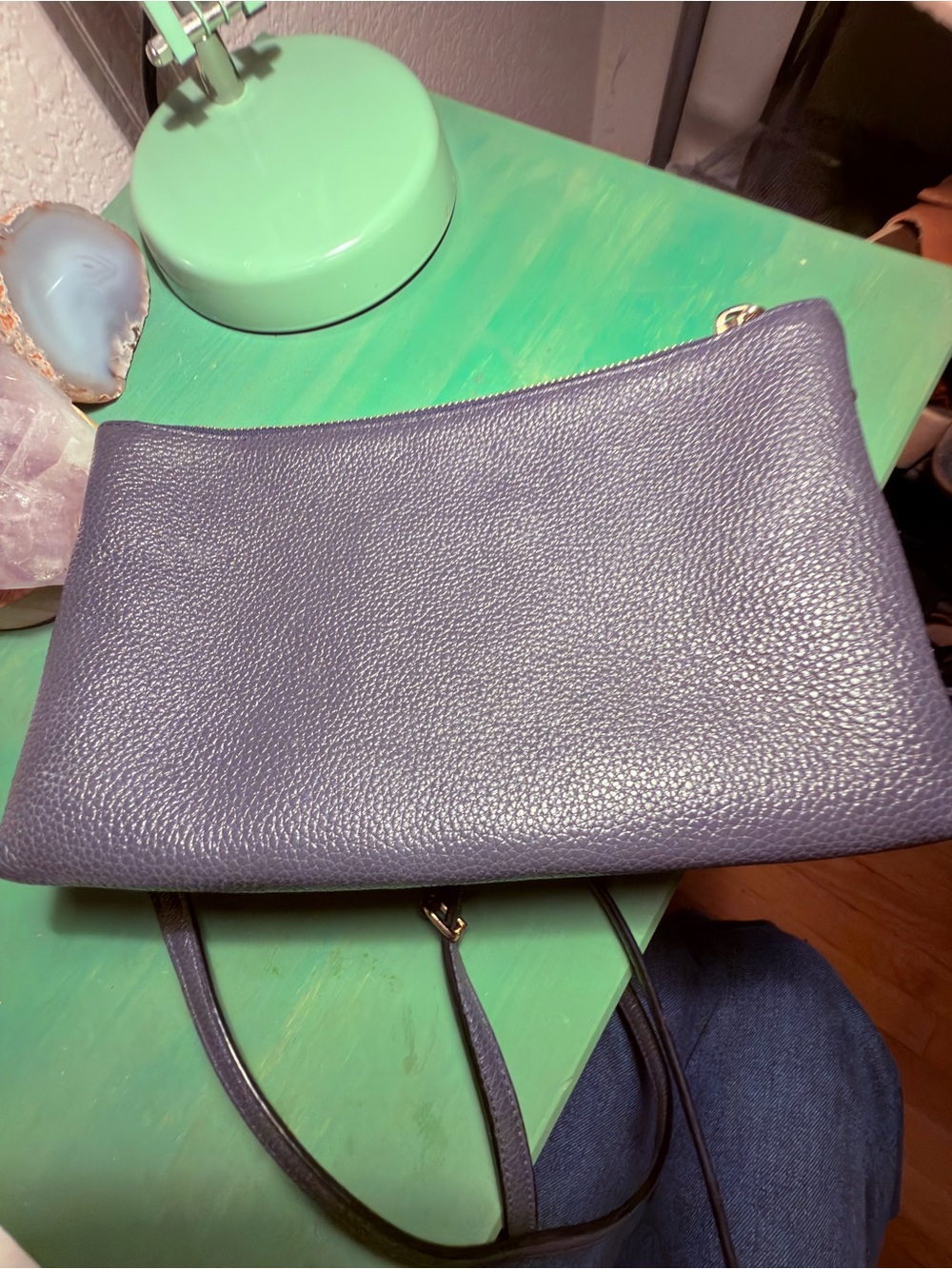 Coach Pebbled Leather Crossbody Bag in Navy - Picture 2 of 7